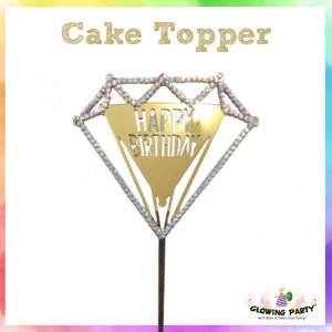 Cake Topper - Happy Birthday Plain Assorted Acrylic