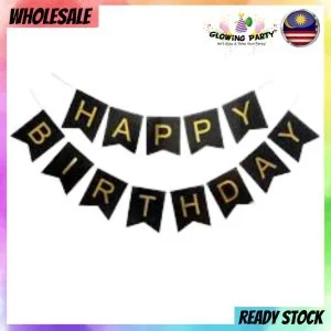 Letter Banner/Party Flag - HAPPY BIRTHDAY (Glitter/Holographic)
