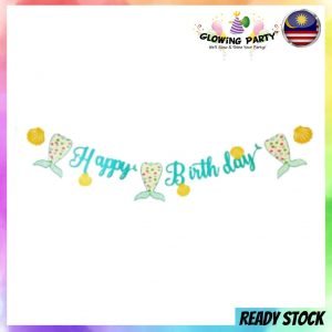 Letter Banner/Party Flag - HAPPY BIRTHDAY (MERMAID)